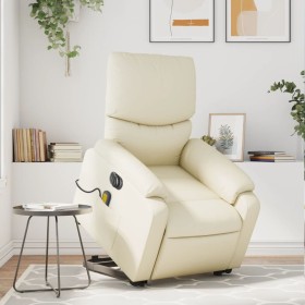 Electric lifting massage chair cream synthetic leather by , Armchairs - Ref: Foro24-3204908, Price: 351,95 €, Discount: %