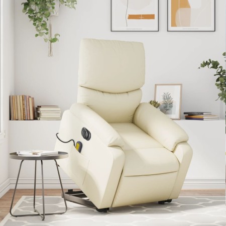 Electric lifting massage chair cream synthetic leather by , Armchairs - Ref: Foro24-3204908, Price: 338,45 €, Discount: %