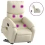Sillón de masaje elevable eléctrico cuero sintético crema de , Sillones - Ref: Foro24-3204908, Precio: 365,60 €, Descuento: %