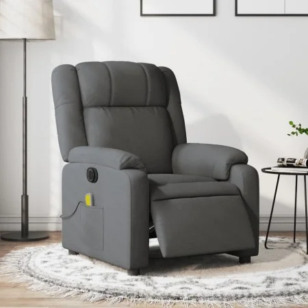 Sillón reclinable de masaje eléctrico tela gris oscuro de , Sillones - Ref: Foro24-3205191, Precio: 282,83 €, Descuento: %
