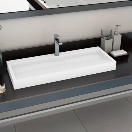 Sink 120x46x11 cm mineral resin/white marble by vidaXL, Sinks - Ref: Foro24-144067, Price: 273,35 €, Discount: %