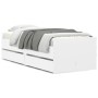 White bed frame with drawers 100x200 cm by , Beds and slatted bases - Ref: Foro24-3207336, Price: 185,47 €, Discount: %