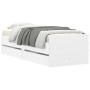 White bed frame with drawers 100x200 cm by , Beds and slatted bases - Ref: Foro24-3207336, Price: 185,47 €, Discount: %