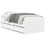 White bed frame with drawers 90x200 cm by , Beds and slatted bases - Ref: Foro24-3207343, Price: 177,58 €, Discount: %