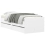 White bed frame with drawers 90x200 cm by , Beds and slatted bases - Ref: Foro24-3207343, Price: 177,58 €, Discount: %
