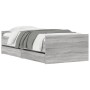Estructura de cama con cajones gris Sonoma 100x200 cm de , Camas y somieres - Ref: Foro24-3207369, Precio: 172,45 €