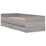 Sonoma gray bed frame with drawers 100x200 cm by , Beds and slatted bases - Ref: Foro24-3207341, Price: 187,78 €, Discount: %