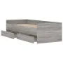 Sonoma gray bed frame with drawers 100x200 cm by , Beds and slatted bases - Ref: Foro24-3207341, Price: 187,78 €, Discount: %