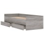 Sonoma gray bed frame with drawers 90x200 cm by , Beds and slatted bases - Ref: Foro24-3207348, Price: 178,81 €, Discount: %