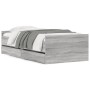 Sonoma gray bed frame with drawers 90x200 cm by , Beds and slatted bases - Ref: Foro24-3207376, Price: 174,02 €, Discount: %