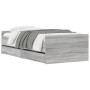 Sonoma gray bed frame with drawers 90x200 cm by , Beds and slatted bases - Ref: Foro24-3207376, Price: 174,02 €, Discount: %