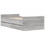 Sonoma gray bed frame with drawers 90x200 cm by , Beds and slatted bases - Ref: Foro24-3207376, Price: 174,02 €, Discount: %