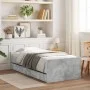Concrete gray bed frame with drawers 90x200 cm by , Beds and slatted bases - Ref: Foro24-3207374, Price: 184,89 €, Discount: %