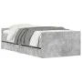 Concrete gray bed frame with drawers 90x200 cm by , Beds and slatted bases - Ref: Foro24-3207374, Price: 184,89 €, Discount: %