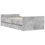 Concrete gray bed frame with drawers 90x200 cm by , Beds and slatted bases - Ref: Foro24-3207374, Price: 184,89 €, Discount: %