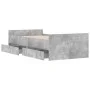 Concrete gray bed frame with drawers 90x200 cm by , Beds and slatted bases - Ref: Foro24-3207374, Price: 184,89 €, Discount: %