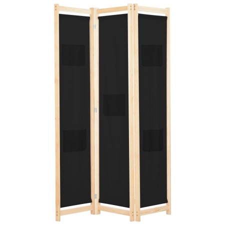 Trennwand 3 schwarze Stoffbahnen 120x170x4 cm von vidaXL, Raumteiler - Ref: Foro24-248183, Preis: 49,37 €, Rabatt: %