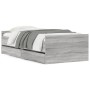 Sonoma gray bed frame with drawers 90x190 cm by , Beds and slatted bases - Ref: Foro24-3207383, Price: 161,66 €, Discount: %