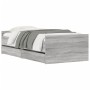 Sonoma gray bed frame with drawers 90x190 cm by , Beds and slatted bases - Ref: Foro24-3207383, Price: 161,66 €, Discount: %
