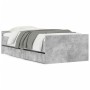 Concrete gray bed frame with drawers 90x190 cm by , Beds and slatted bases - Ref: Foro24-3207381, Price: 175,92 €, Discount: %