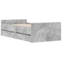 Concrete gray bed frame with drawers 90x190 cm by , Beds and slatted bases - Ref: Foro24-3207381, Price: 175,92 €, Discount: %