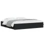 Black engineered wood bed frame with drawers 200x200 cm by , Beds and slatted bases - Ref: Foro24-3207246, Price: 213,96 €, D...