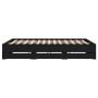 Black engineered wood bed frame with drawers 200x200 cm by , Beds and slatted bases - Ref: Foro24-3207246, Price: 217,27 €, D...