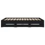 Black engineered wood bed frame with drawers 200x200 cm by , Beds and slatted bases - Ref: Foro24-3207246, Price: 213,96 €, D...