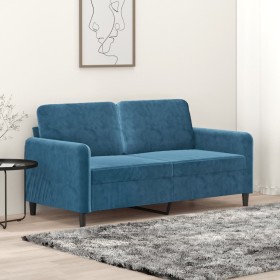 Sofá de 2 plazas terciopelo azul 140 cm