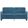 2-Sitzer-Sofa aus blauem Samt, 140 cm von , Sofas - Ref: Foro24-359451, Preis: 253,70 €, Rabatt: %