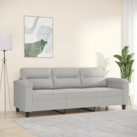 Light gray 3-seater microfiber fabric sofa, 180 cm by , Sofas - Ref: Foro24-359568, Price: 349,51 €, Discount: %