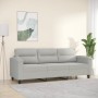 3-Sitzer-Sofa aus hellgrauem Mikrofaserstoff 180 cm von , Sofas - Ref: Foro24-359568, Preis: 337,59 €, Rabatt: %