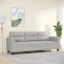 3-Sitzer-Sofa aus hellgrauem Mikrofaserstoff 180 cm von , Sofas - Ref: Foro24-359568, Preis: 349,51 €, Rabatt: %