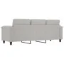 3-Sitzer-Sofa aus hellgrauem Mikrofaserstoff 180 cm von , Sofas - Ref: Foro24-359568, Preis: 349,51 €, Rabatt: %