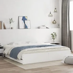 White engineered wood bed frame with drawers 180x200 cm by , Beds and slatted bases - Ref: Foro24-3207252, Price: 172,06 €, D...