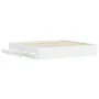 White engineered wood bed frame with drawers 180x200 cm by , Beds and slatted bases - Ref: Foro24-3207252, Price: 172,06 €, D...