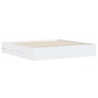 White engineered wood bed frame with drawers 180x200 cm by , Beds and slatted bases - Ref: Foro24-3207252, Price: 175,09 €, D...