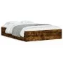 Smoked oak engineered wood bed with drawers 120x200 cm by , Beds and slatted bases - Ref: Foro24-3207284, Price: 187,31 €, Di...