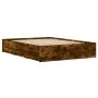 Cama con cajones madera de ingeniería roble ahumado 120x200 cm de , Camas y somieres - Ref: Foro24-3207284, Precio: 187,26 €,...