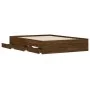 Cama con cajones madera de ingeniería marrón roble 120x200 cm de , Camas y somieres - Ref: Foro24-3207286, Precio: 214,33 €, ...