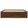 Oak brown engineered wood bed with drawers 120x200 cm by , Beds and slatted bases - Ref: Foro24-3207286, Price: 218,20 €, Dis...