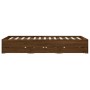 Oak brown engineered wood bed with drawers 120x200 cm by , Beds and slatted bases - Ref: Foro24-3207286, Price: 218,20 €, Dis...