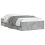 Cama con cajones madera ingeniería gris hormigón 100x200 cm de , Camas y somieres - Ref: Foro24-3207290, Precio: 134,92 €, De...