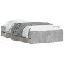 Concrete gray engineered wood bed with drawers 100x200 cm by , Beds and slatted bases - Ref: Foro24-3207290, Price: 133,06 €,...