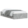Concrete gray engineered wood bed with drawers 100x200 cm by , Beds and slatted bases - Ref: Foro24-3207290, Price: 133,06 €,...