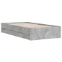 Cama con cajones madera ingeniería gris hormigón 100x200 cm de , Camas y somieres - Ref: Foro24-3207290, Precio: 134,92 €, De...