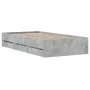 Cama con cajones madera ingeniería gris hormigón 100x200 cm de , Camas y somieres - Ref: Foro24-3207290, Precio: 134,92 €, De...