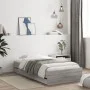 Sonoma gray engineered wood bed with drawers 100x200 cm by , Beds and slatted bases - Ref: Foro24-3207292, Price: 135,22 €, D...