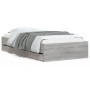 Sonoma gray engineered wood bed with drawers 100x200 cm by , Beds and slatted bases - Ref: Foro24-3207292, Price: 136,83 €, D...