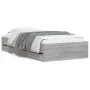 Sonoma gray engineered wood bed with drawers 100x200 cm by , Beds and slatted bases - Ref: Foro24-3207292, Price: 135,22 €, D...